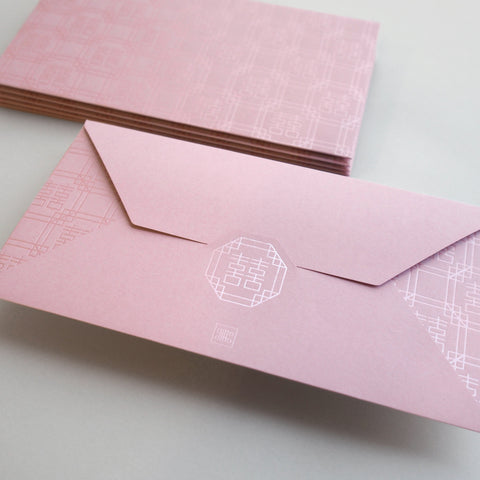 double happinese envelope (set of 6) - pink