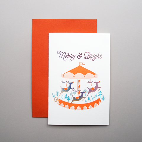 merry & bright - letterpress christmas card