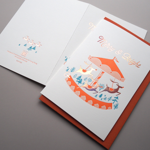 merry & bright - letterpress christmas card
