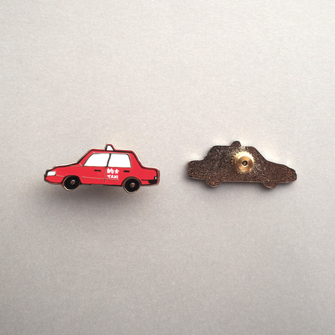 red taxi enamel pin
