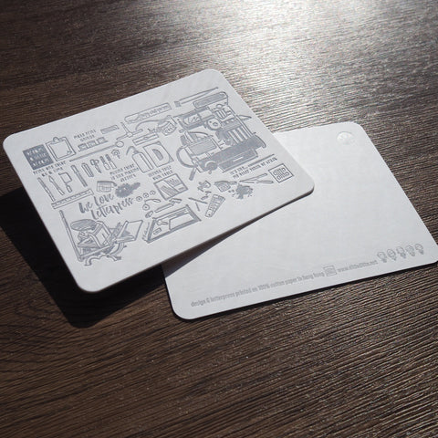 letterpress tools postcard