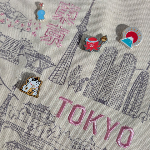 tokyo embroidered tote bag