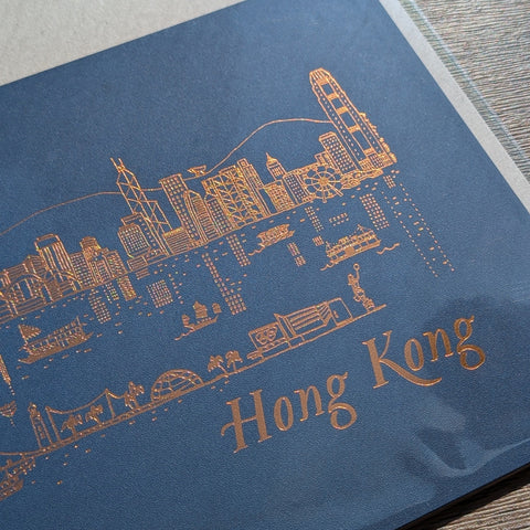 A4 art print - hong kong skyline - night