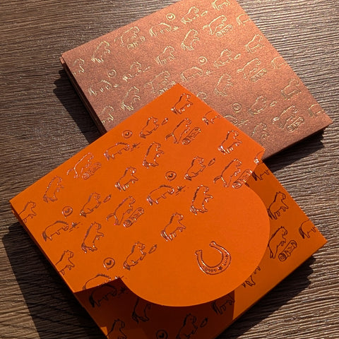 horse - mini envelope set of 6 (2 colors / 3 x each color)