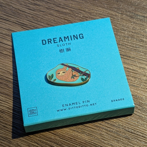 dreaming - sloth enamel pin