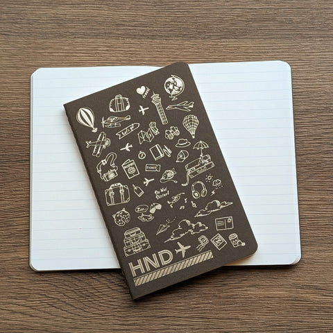 travel - hotfoil HND ✈︎ notebook ( gold )