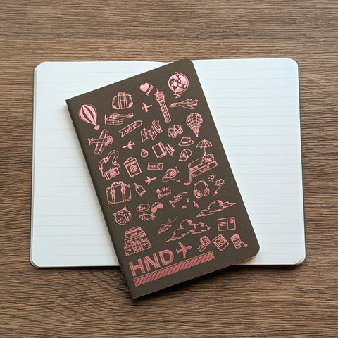 travel - hotfoil HND ✈︎ notebook ( pink )