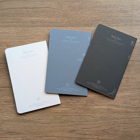happy paws - letterpress travel cats notebook