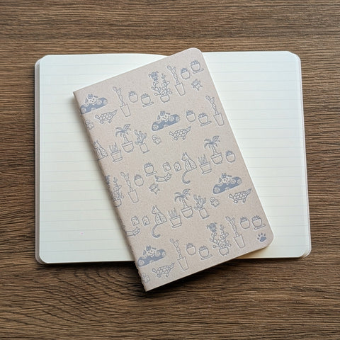 happy paws - letterpress potted plants notebook