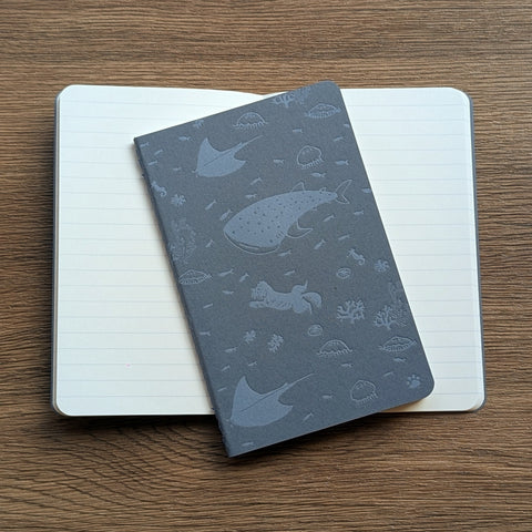 happy paws - letterpress whaleshark notebook