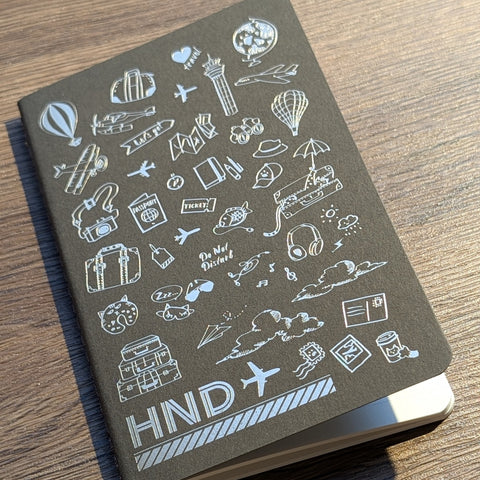 travel - hotfoil HND ✈︎ notebook ( gold )