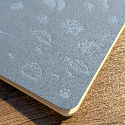 happy paws - letterpress whaleshark notebook