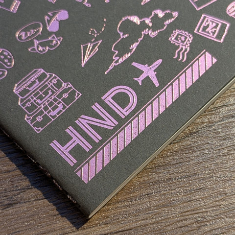 travel - hotfoil HND ✈︎ notebook ( pink )