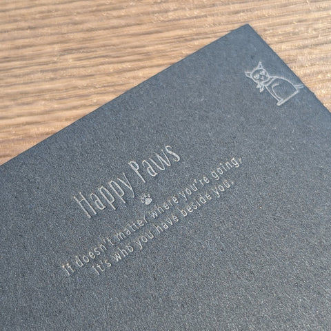 happy paws - letterpress travel cats notebook