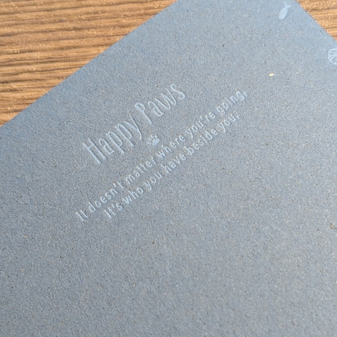 happy paws - letterpress whaleshark notebook