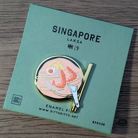 singapore enamel pin - laksa
