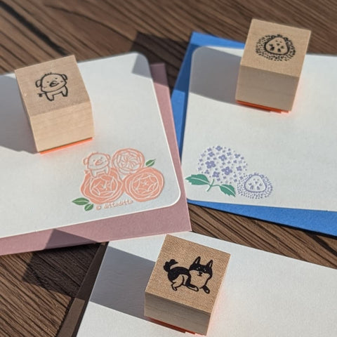 wooden stamp - hedgehog