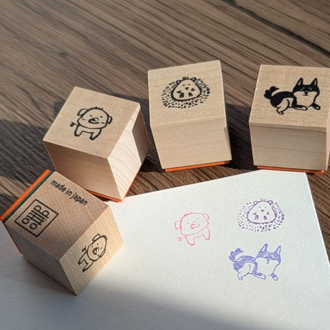 wooden stamp - hedgehog