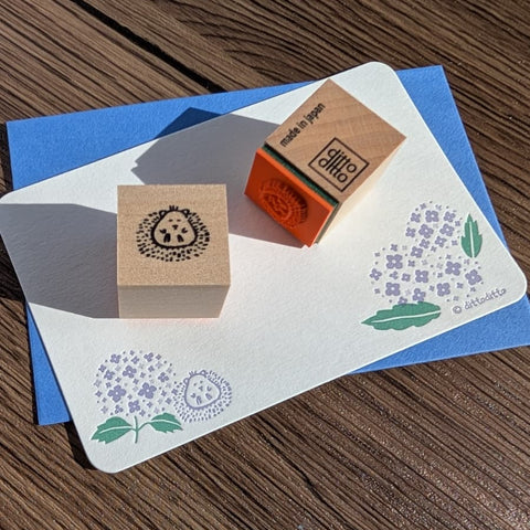 wooden stamp - hedgehog