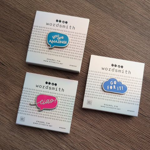 wordsmith“” - go for it! - metal pin