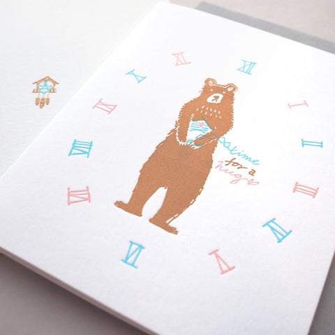 bear hug - letterpress love card