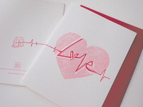 heartbeat - letterpress love card