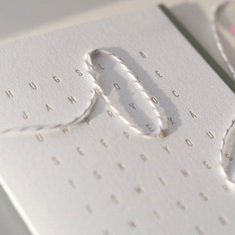 love word puzzle - letterpress love card
