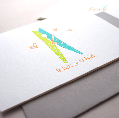 to have & to hold - letterpress love card