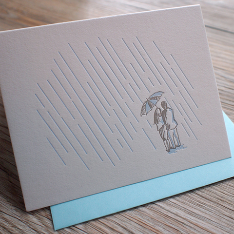 the moment - rainy days - letterpress love card
