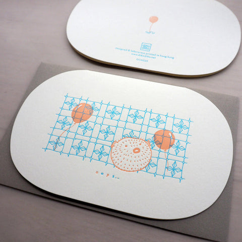 oops - letterpress greeting card