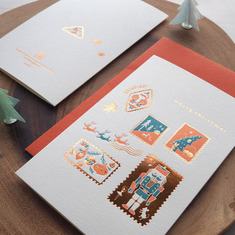 christmas stamp - letterpress christmas card