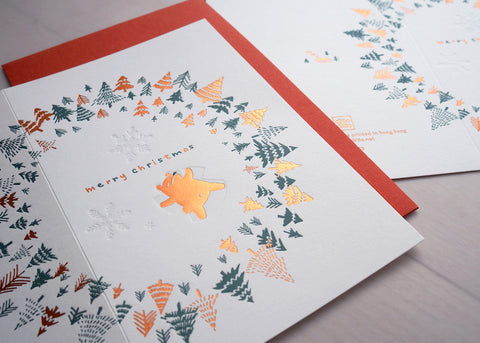 first snow - letterpress christmas card