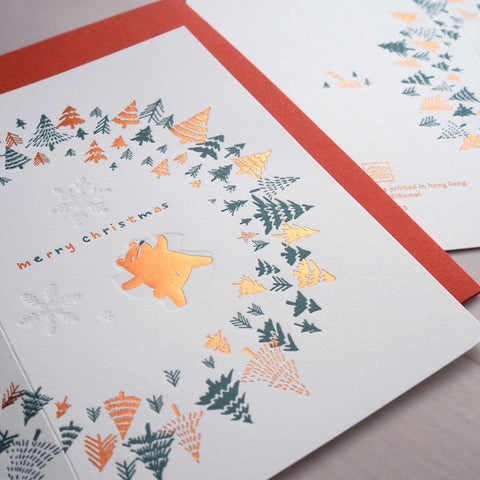 first snow - letterpress christmas card