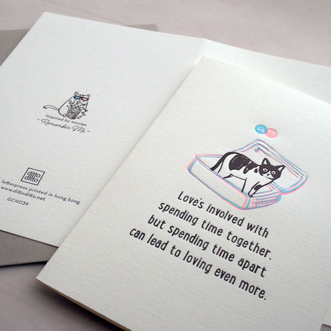 movie love - remember me - letterpress love card