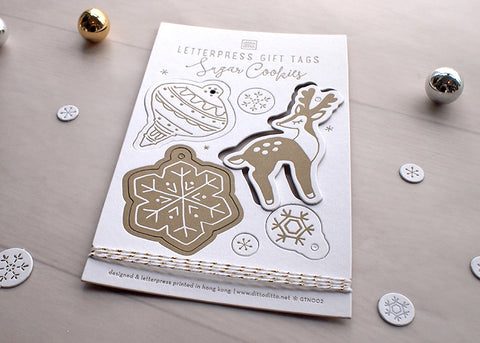 sugar cookies gift tag - gold