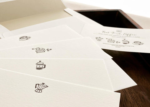 but first, coffee - letterpress notecard (set of 8)