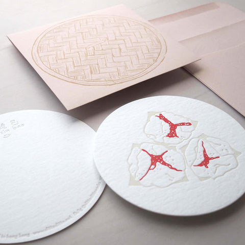 BBQ pork bun letterpress notecard