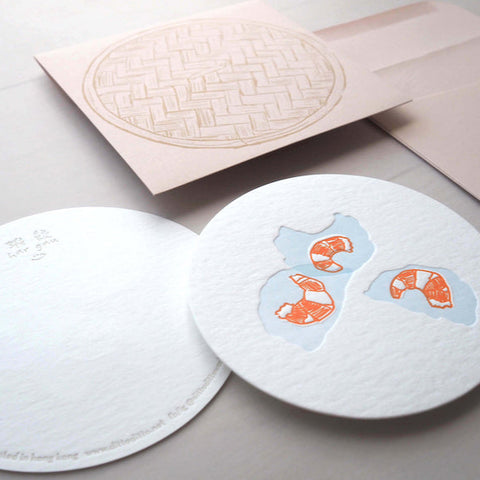 shrimp dumpling notecard