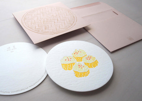 pork dumpling- letterpress notecard