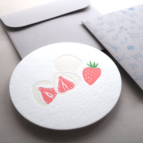 ichigo daifuku - letterpress notecard
