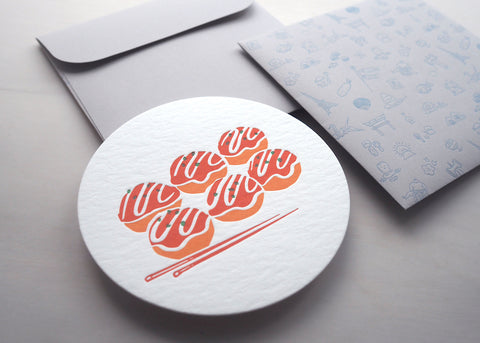 takoyaki notecard - letterpress notecard