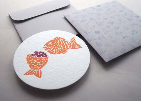 taiyaki - letterpress notecard