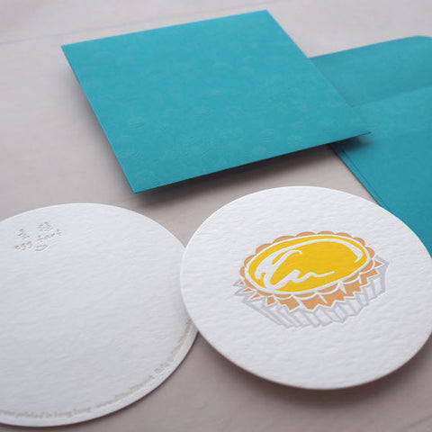 egg tart notecard - letterpress notecard