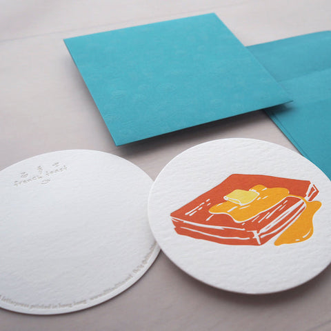 hk style french toast - letterpress notecard