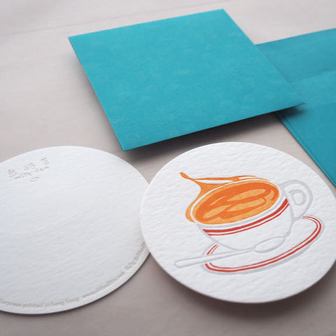 hk style milk tea notecard - letterpress notecard