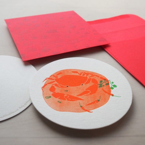 chilli crab - letterpress notecard