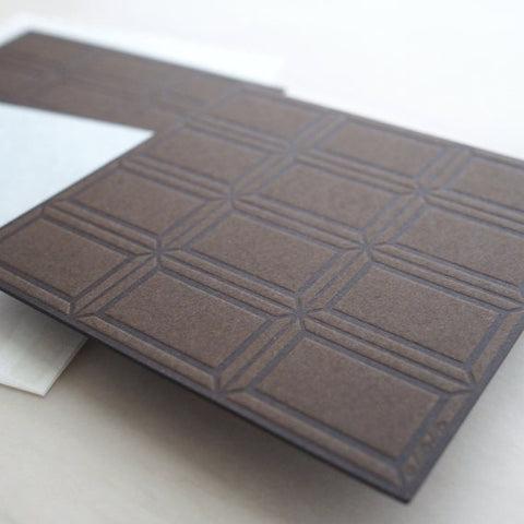 dark chocolate bar notecard - letterpress notecard