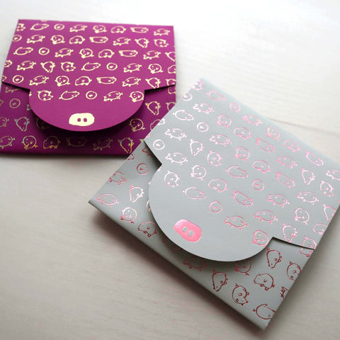 pig - mini envelope set of 6 (2 colors / 3 x each color)
