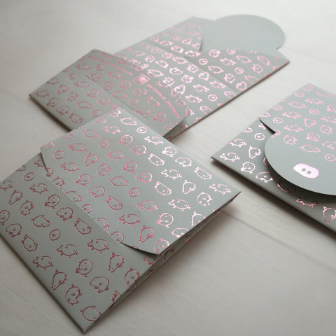 pig - mini envelope set of 6 (2 colors / 3 x each color)