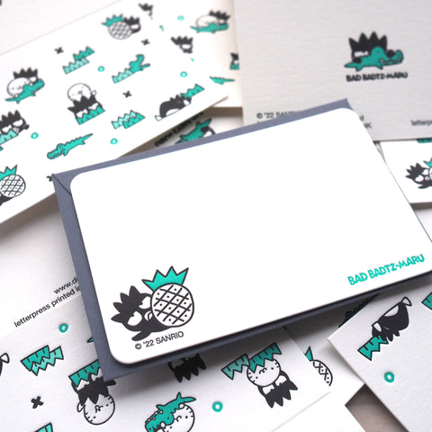 sanrio mini card - bad badtz-maru- letterpress mini card